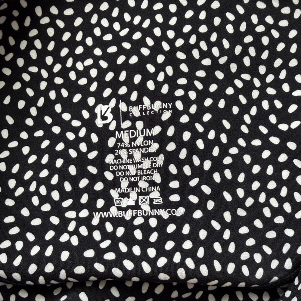 BuffBunny Black and White Dot High-Rise Bike Shorts - Picture 4 of 4